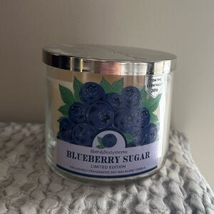 bath and body works blueberry sugar limited edition 3 wick candle